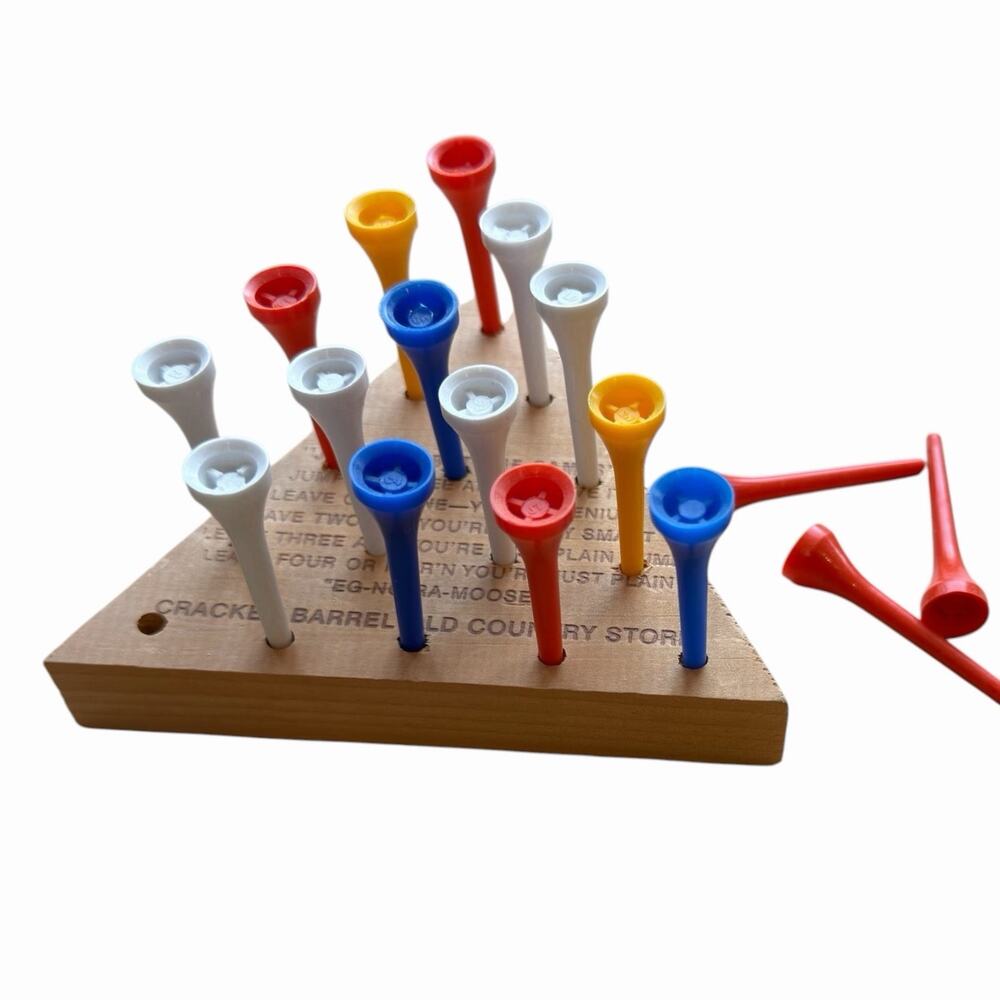 Vintage Cracker Barrel Old Country Store Wooden Peg Game Tricky Triangle